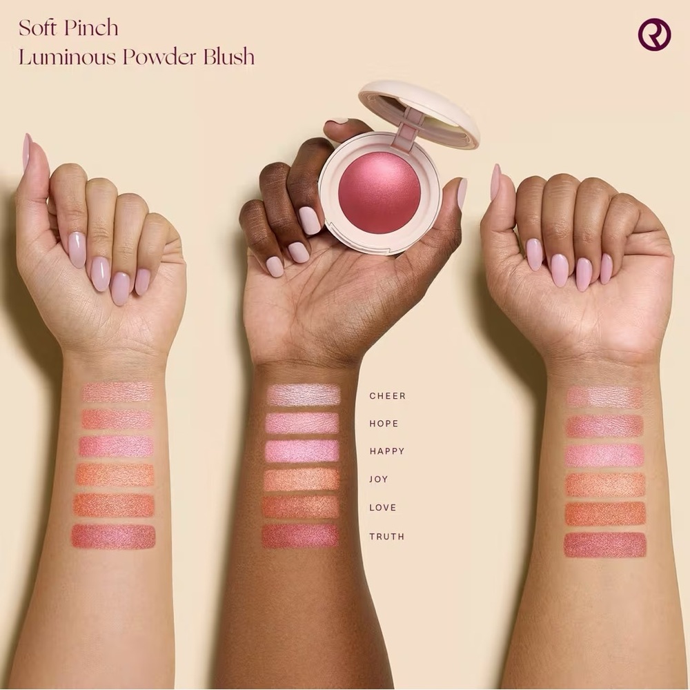 Rare Beauty Cheer Soft Pinch Luminous Powder Blush- light warm pink, smoothing - Picture 7 of 11